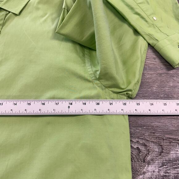 Ralph Lauren Black Label Neon Green Mens 17 Long Sleeve Button Down Dress Shirt - Picture 8 of 11